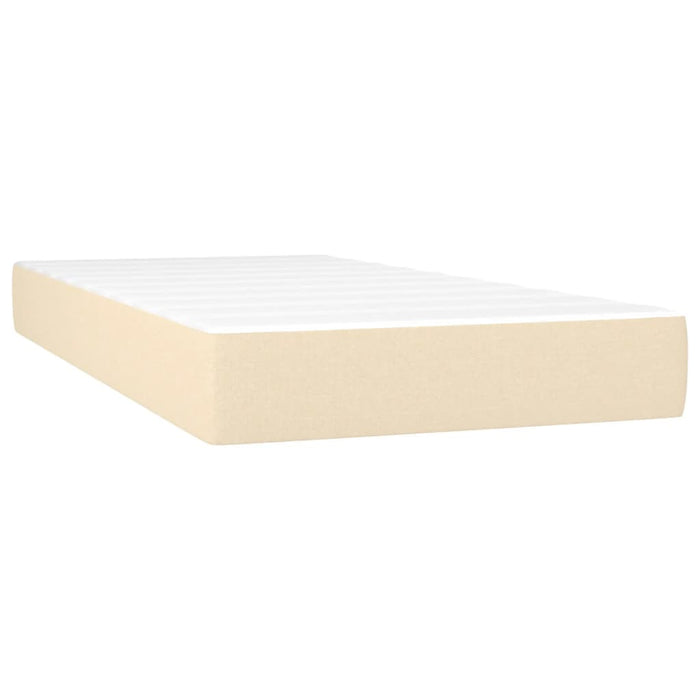 Pat box spring cu saltea, crem, 90x190 cm, textil - WALTI WALTI