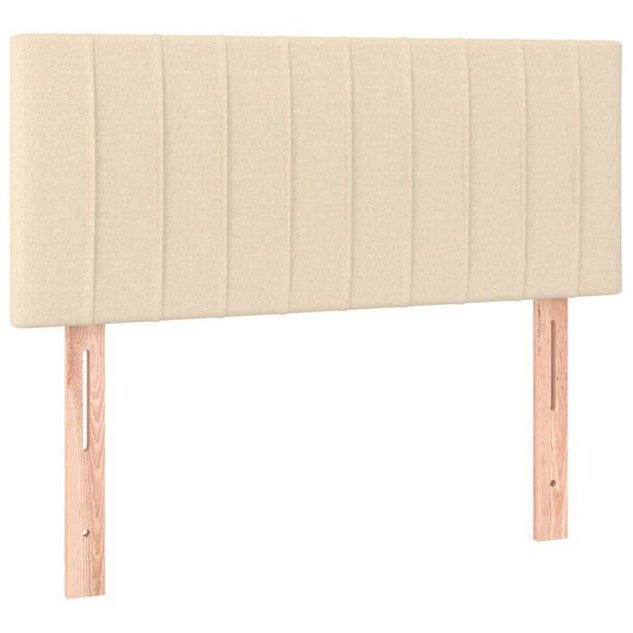 Pat box spring cu saltea, crem, 90x190 cm, textil - WALTI WALTI