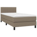 Pat box spring cu saltea, gri taupe, 90x200 cm, textil - WALTI WALTI