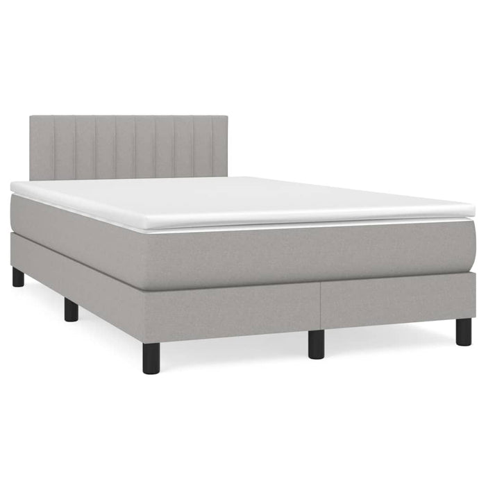 Pat box spring cu saltea, gri deschis, 120x200 cm, textil - WALTI WALTI