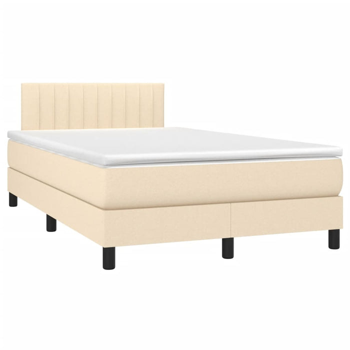Pat box spring cu saltea, crem, 120x200 cm, textil - WALTI WALTI
