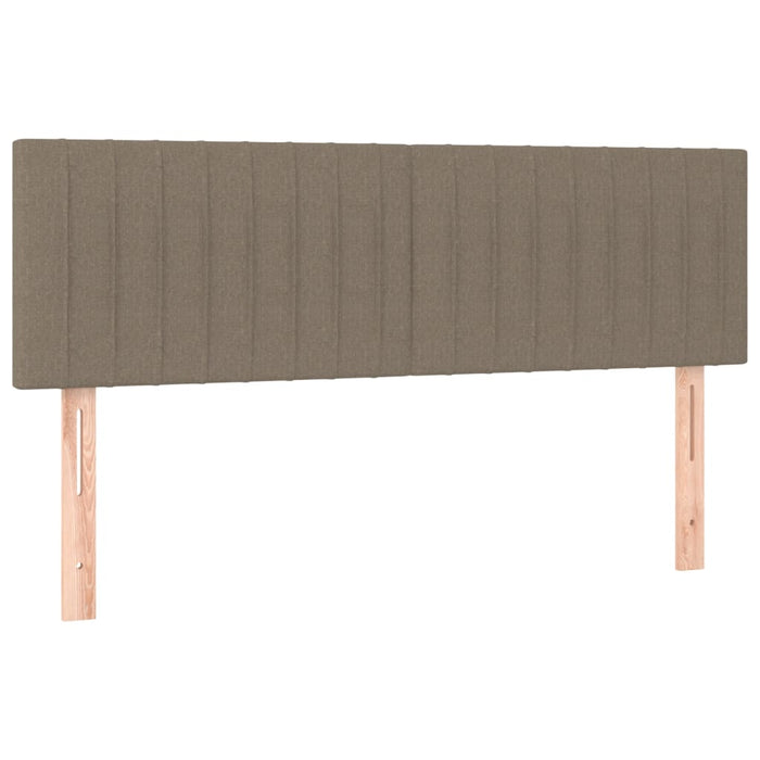 Pat box spring cu saltea, gri taupe, 140x200 cm, textil WALTI