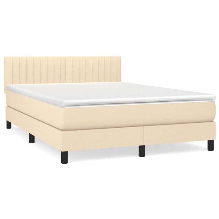 Pat continental cu saltea, crem, 140x200 cm, material textil - WALTI WALTI