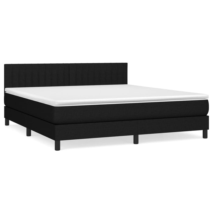 Pat box spring cu saltea, negru, 160x200 cm, textil - WALTI WALTI