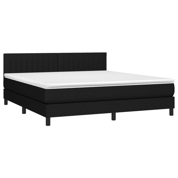 Pat box spring cu saltea, negru, 160x200 cm, textil - WALTI WALTI