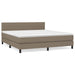 Pat box spring cu saltea, gri taupe, 160x200 cm material textil - WALTI WALTI