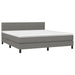 Pat box spring cu saltea, gri închis, 180x200 cm, textil - WALTI WALTI