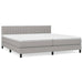 Pat box spring cu saltea, gri deschis, 200x200 cm, textil - WALTI WALTI