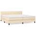 Pat box spring cu saltea, crem, 200x200 cm, textil - WALTI WALTI
