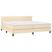 Pat box spring cu saltea, crem, 200x200 cm, textil - WALTI WALTI