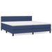 Pat box spring cu saltea, albastru, 200x200 cm, textil - WALTI WALTI
