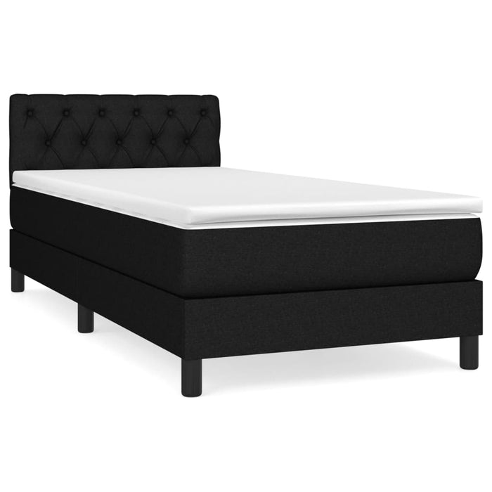 Pat box spring cu saltea, negru, 80x200 cm, textil - WALTI WALTI