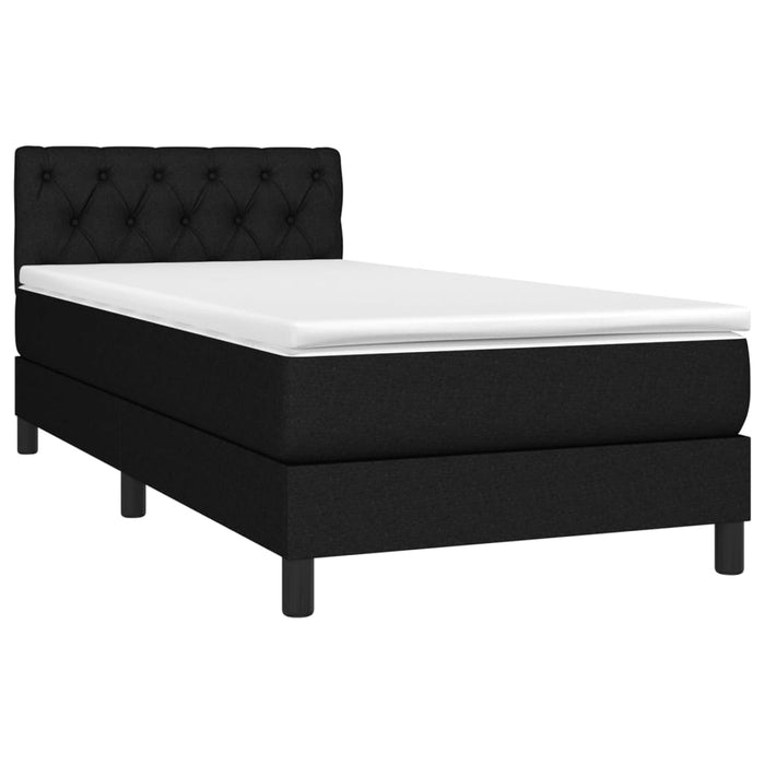 Pat box spring cu saltea, negru, 80x200 cm, textil - WALTI WALTI