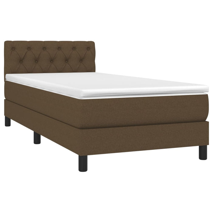 Pat box spring cu saltea, maro închis, 80x200 cm, textil - WALTI WALTI