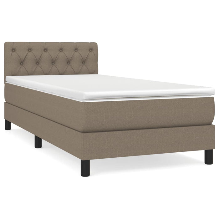 Pat box spring cu saltea, gri taupe, 80x200 cm, textil - WALTI WALTI