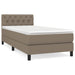Pat box spring cu saltea, gri taupe, 80x200 cm, textil - WALTI WALTI