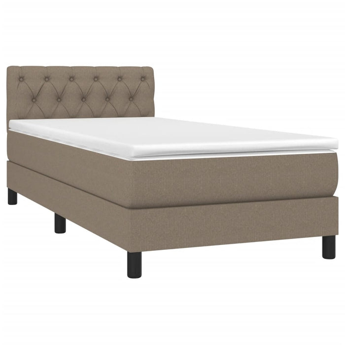 Pat box spring cu saltea, gri taupe, 80x200 cm, textil - WALTI WALTI