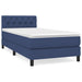 Pat box spring cu saltea, albastru, 80x200 cm, textil - WALTI WALTI
