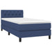 Pat box spring cu saltea, albastru, 80x200 cm, textil - WALTI WALTI