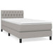 Pat box spring cu saltea, gri deschis, 90x190 cm, textil - WALTI WALTI