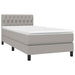 Pat box spring cu saltea, gri deschis, 90x190 cm, textil - WALTI WALTI