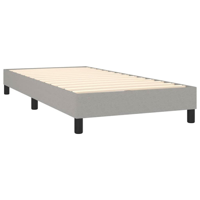 Pat box spring cu saltea, gri deschis, 90x190 cm, textil - WALTI WALTI
