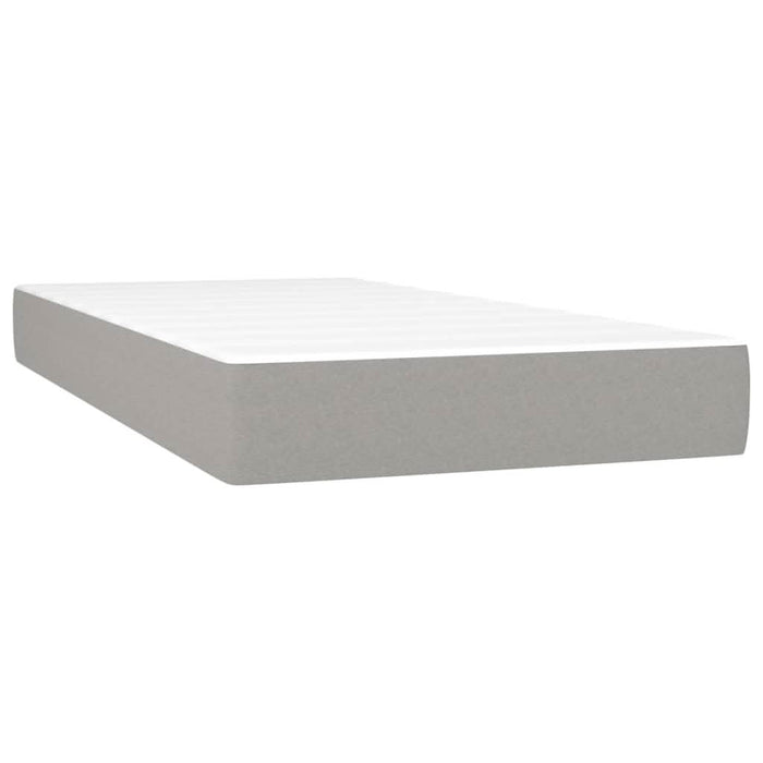 Pat box spring cu saltea, gri deschis, 90x190 cm, textil - WALTI WALTI