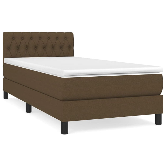 Pat box spring cu saltea, maro închis, 90x190 cm, textil - WALTI WALTI