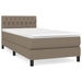 Pat box spring cu saltea, gri taupe, 90x200 cm, textil - WALTI WALTI