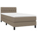 Pat box spring cu saltea, gri taupe, 90x200 cm, textil - WALTI WALTI