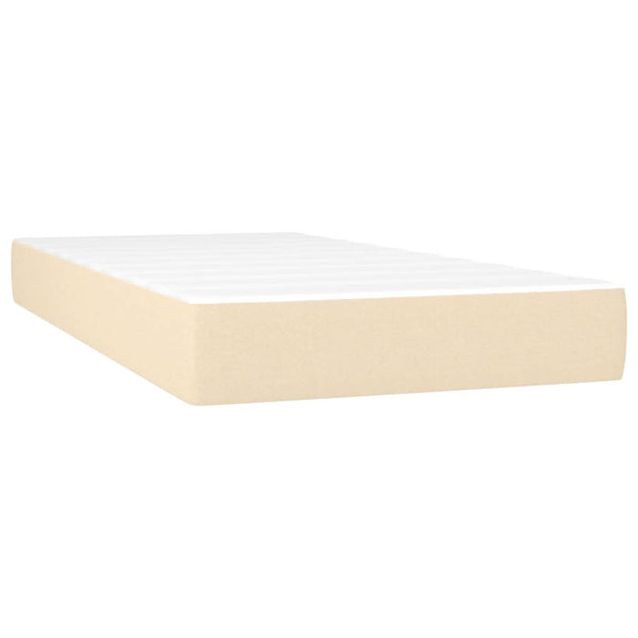 Pat box spring cu saltea, crem, 90x200 cm, textil - WALTI WALTI