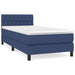 Pat box spring cu saltea, albastru, 90x200 cm, textil - WALTI WALTI