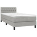 Pat box spring cu saltea, gri deschis, 100x200 cm, textil - WALTI WALTI