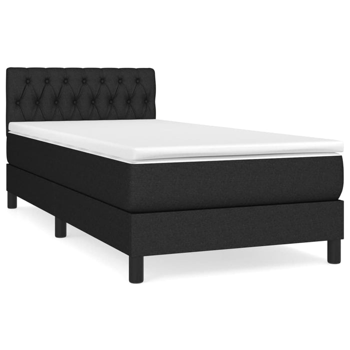 Pat box spring cu saltea, negru, 100x200 cm, textil - WALTI WALTI