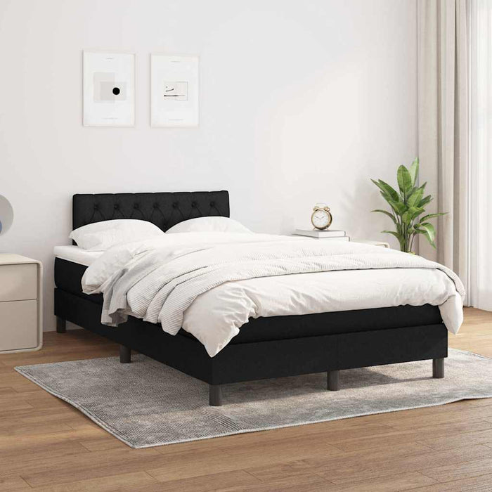 Pat box spring cu saltea, negru, 120x200 cm, textil - WALTI WALTI