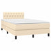 Pat box spring cu saltea, crem, 120x200 cm, textil - WALTI WALTI
