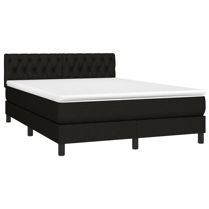 Pat box spring cu saltea, negru, 140x200 cm, textil - WALTI WALTI