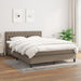 Pat continental cu saltea gri taupe 140x200 cm material textil - WALTI WALTI