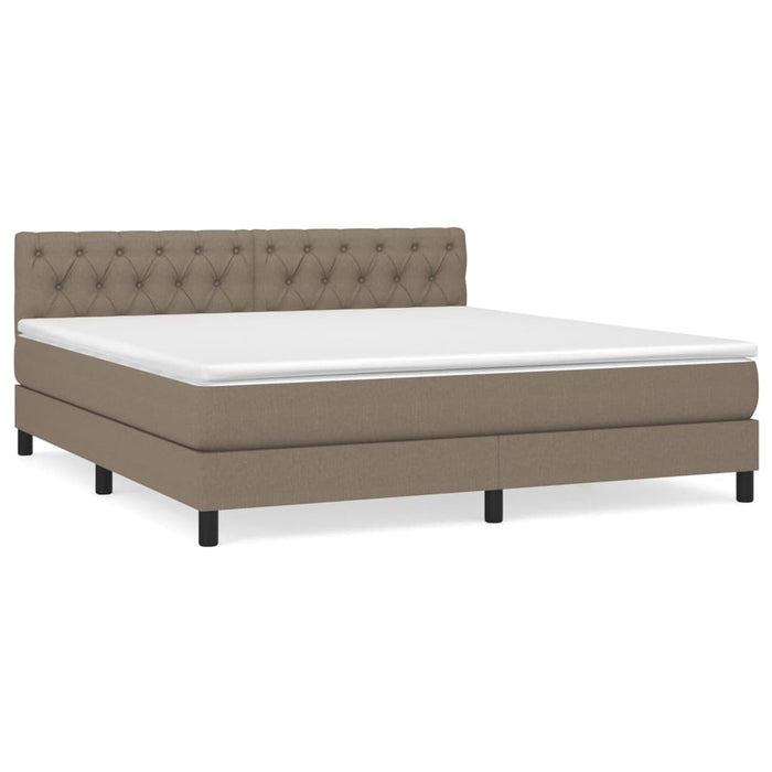 Pat box spring cu saltea, gri taupe, 160x200 cm material textil - WALTI WALTI