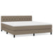 Pat box spring cu saltea, gri taupe, 160x200 cm material textil - WALTI WALTI