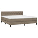 Pat box spring cu saltea, gri taupe, 160x200 cm material textil - WALTI WALTI