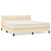 Pat box spring cu saltea, crem, 160x200 cm, material textil - WALTI WALTI