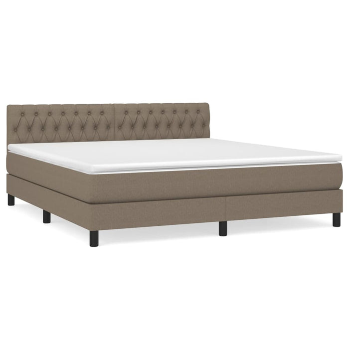 Pat continental cu saltea, gri taupe, 180x200 cm, textil - WALTI WALTI