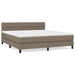 Pat continental cu saltea, gri taupe, 180x200 cm, textil - WALTI WALTI