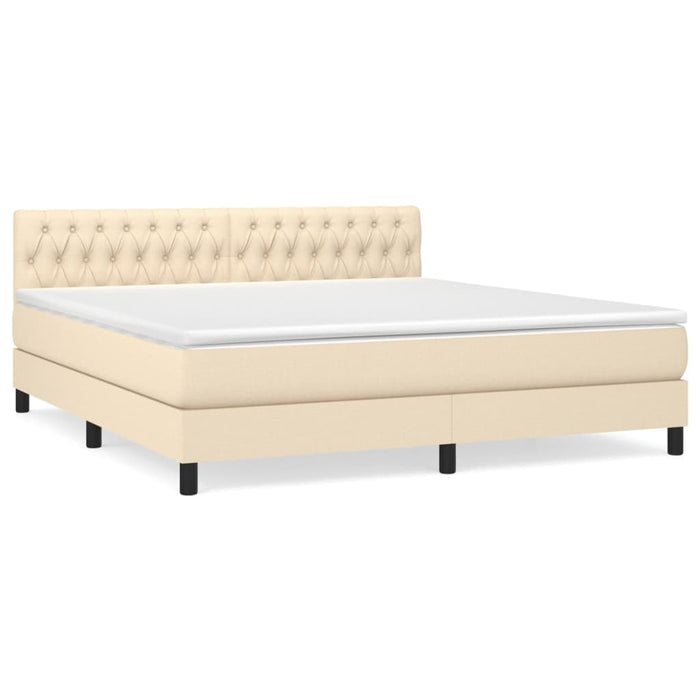 Pat continental cu saltea, crem, 180x200 cm, textil - WALTI WALTI