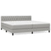 Pat box spring cu saltea, gri deschis, 200x200 cm, textil - WALTI WALTI