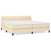 Pat box spring cu saltea, crem, 200x200 cm, textil - WALTI WALTI