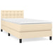 Pat box spring cu saltea, crem, 80x200 cm, textil - WALTI WALTI