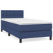 Pat box spring cu saltea, albastru, 90x190 cm, textil - WALTI WALTI