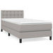 Pat box spring cu saltea, gri deschis, 100x200 cm, textil - WALTI WALTI